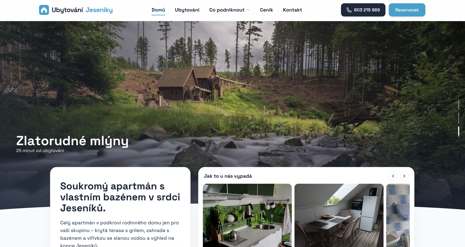 Projekt Ubytování Jeseníky